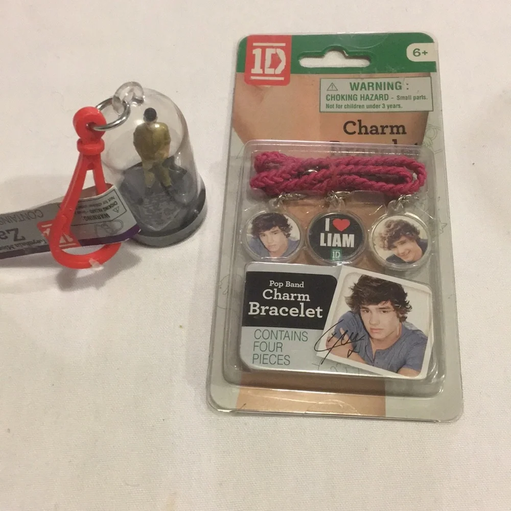 1D One Direction Charm Bracelet & Zayn Keychain NEW Cute A Must have for 1D Fan